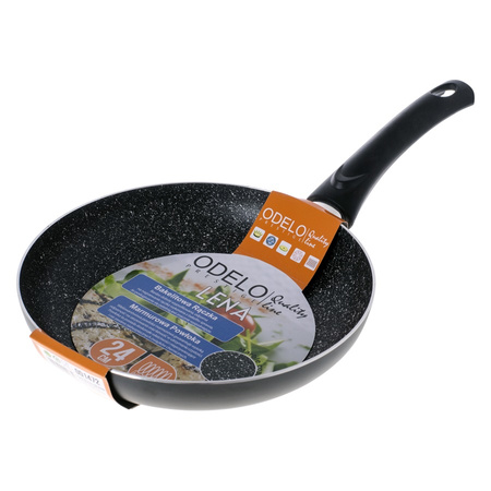 Patelnia tradycyjna z powłoką marmurkową 26 cm czarna