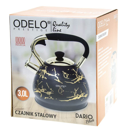 Czajnik 3,0L DARIO czarny złoty/OD2087
