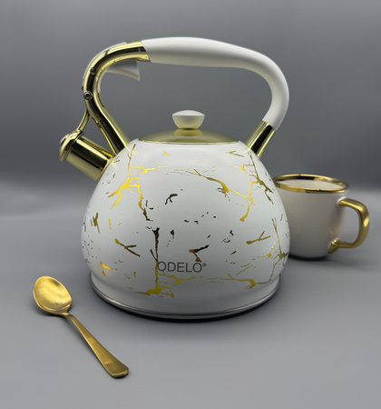 Czajnik Stalowy Tradycyjny 3,0L DARIO biały złoty/OD2113