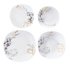 Talerz Deserowy Motyw roślinny Porcelana 20cm MIRIAM Biały