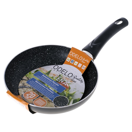 Patelnia tradycyjna z powłoką marmurkową 20 cm czarna