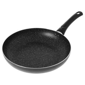 Patelnia tradycyjna z powłoką marmurkową 28 cm czarna