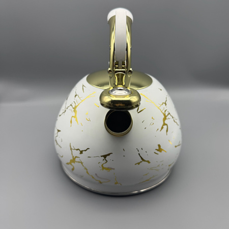 Czajnik Stalowy Tradycyjny 3,0L DARIO biały złoty/OD2113