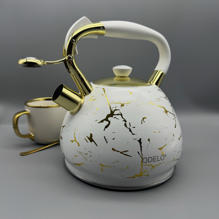 Czajnik Stalowy Tradycyjny 3,0L DARIO biały złoty/OD2113