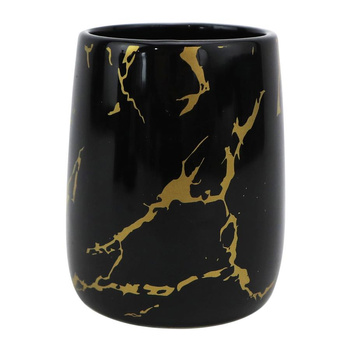 Kubek Czarno złoty łazienkowy ceramiczny 7,5x7,5x9,5cm 