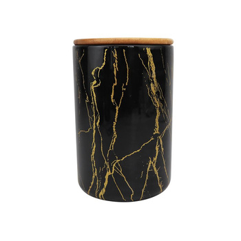 SOLVI Pojemnik marmur czarny 10x10x17cm/OD2461