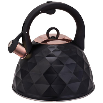 Czajnik stalowy z gwizdkiem Czarny Miedziany 2,7L Indukcja Gaz