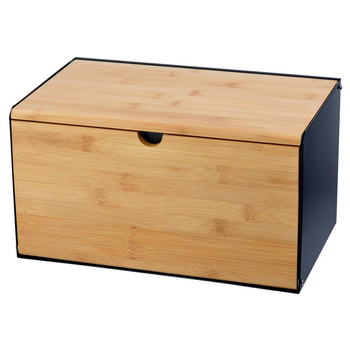 CHLEBAK BAMBUSOWY CZARNY Drewniany POJEMNIK NA PIECZYWO 35,5x21,5x19,5cm