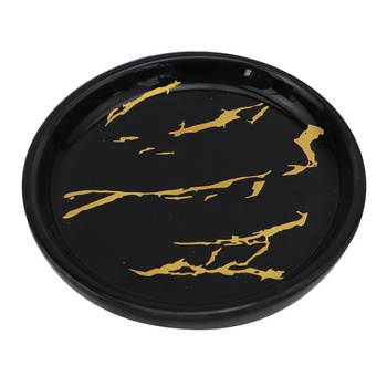 Mydelniczka czarno złota 11x11x2cm ceramika