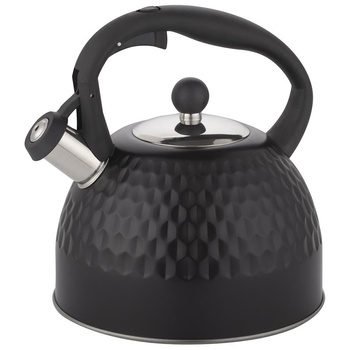 Czajnik Stalowy z gwizdkiem Czarny 3l indukcja gazówka elegancki