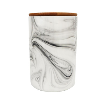 Pojemnik marmur biały ceramiczny na kawę herbatę 10x10x17cm