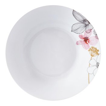 Talerz obiadowy głęboki 23cm Wzór motyw roślinny kwiatowy okrągły