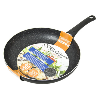 Patelnia tradycyjna z powłoką marmurkową 30cm czarna