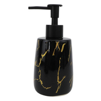 Dozownik do mydła czarno złoty ceramika 7,5x7,5x16cm 