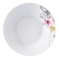 Talerz obiadowy głęboki 23cm Wzór motyw roślinny kwiatowy okrągły