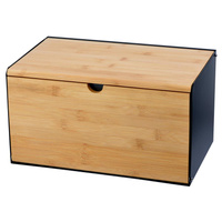 CHLEBAK BAMBUSOWY CZARNY Drewniany POJEMNIK NA PIECZYWO 35,5x21,5x19,5cm